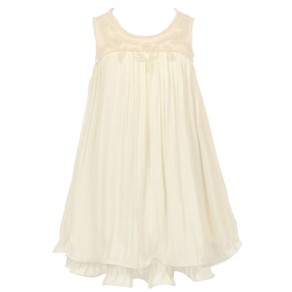 Girl Dress Baby Doll Pearl Beaded Dance Birthday Easter Flower Girl Dress kids